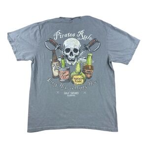 Comfort Colors Gulf Shores Pirate Graphic T-Shirt Men's Medium Gray Liquor